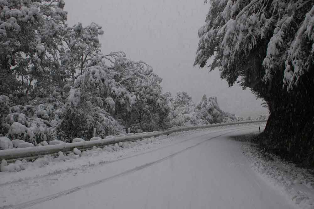 Nueva Zelanda - carretera nevada
